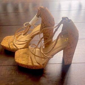Strappy cork heels . Brand new 🤎